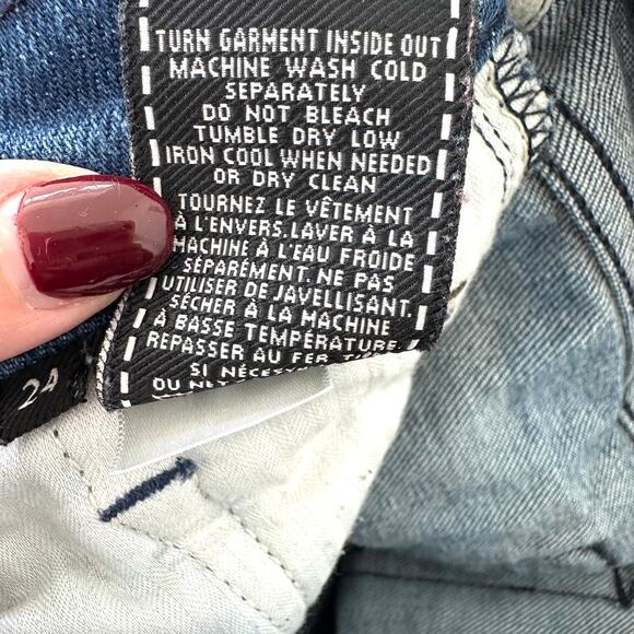 7 For All Mankind Distressed Jeans with Side Stripe, Size 24 - Picture 8 of 8